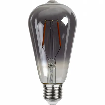 Druppel-Edison lamp - E27 - 1.8W - Super Warm Wit <2200K - Filament - Rookglas 3
