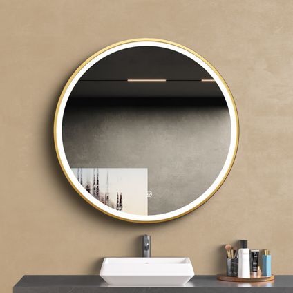 Miroir salle de bain LOMAZOO Miami avec LED 70 cm doré