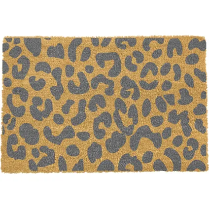 Artsy Mats Paillasson gris imprimé léopard (60 x 40cm)