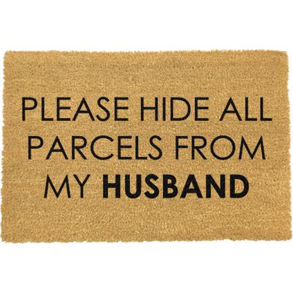 Artsy Mats Verberg alle pakjes voor mijn man deurmat (60 x 40cm)