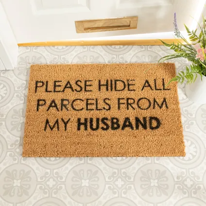 Artsy Mats Verberg alle pakjes voor mijn man deurmat (60 x 40cm) 2