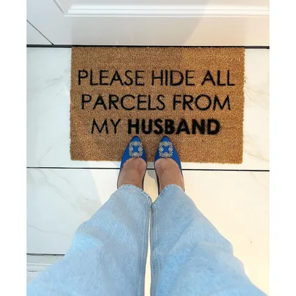 Artsy Mats Verberg alle pakjes voor mijn man deurmat (60 x 40cm) 3