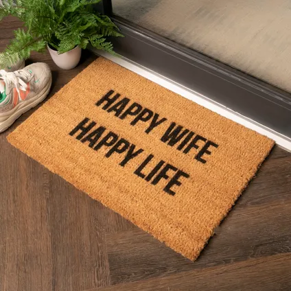 Artsy Mats Paillasson Happy Wife Happy Life (60 x 40cm) 2