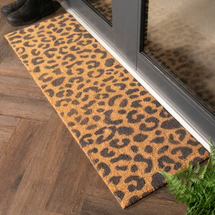 Artsy Mats Paillasson de patio imprimé léopard gris (120 x 40cm) 2