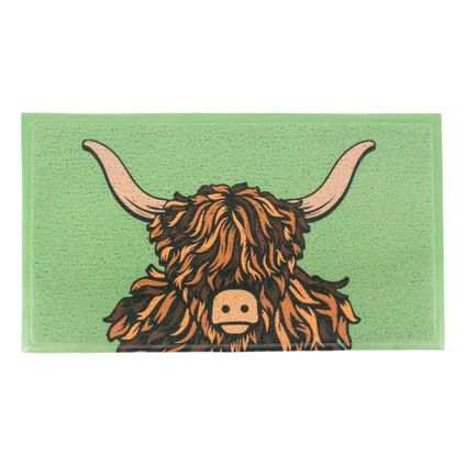 Artsy Mats Paillasson Highland Cow vert (70 x 40cm)