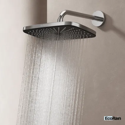 Douche pluie Melvin XL 30 cm avec bras de douche – Noir - Economie d'eau 7