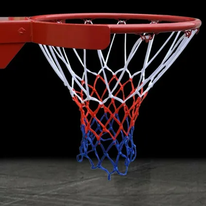 Pegasi - basketbalnet wit/rood/blauw 70gr. 2