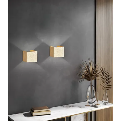 Fischer & Honsel wandlamp Wall goud 2x3W 6