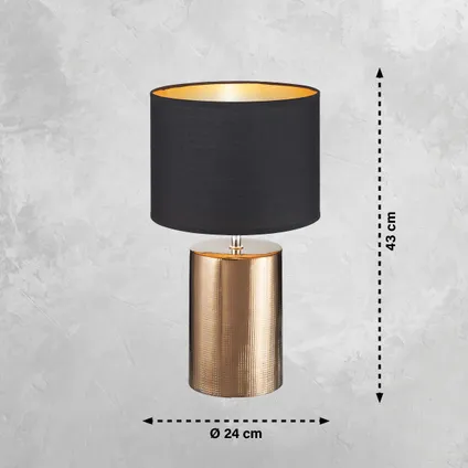 Fischer & Honsel tafellamp Bronz brons zwart ⌀24cm E27 3