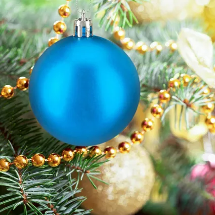 Relaxdays kerstballen - 100x st - intens blauw - 3, 4 en 6 cm -kunststof 2