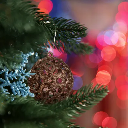 Relaxdays kerstballen - 100x st - bruin - 3, 4 en 6 cm -kunststof 3