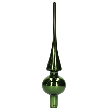 Decoris Kerstboom piek - groen - glas - 26 cm