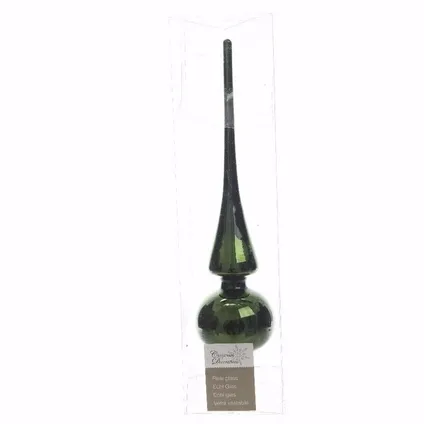 Decoris Kerstboom piek - groen - glas - 26 cm 2
