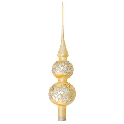 Bellatio Decorations Kerstboompiek - 30 cm - ijslak - goud