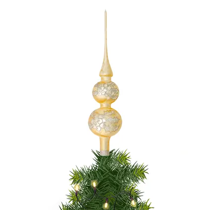 Bellatio Decorations Kerstboompiek - 30 cm - ijslak - goud 2