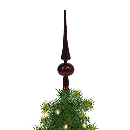 Othmar Kerstboom piek - rood - kunststof - 28 cm 3