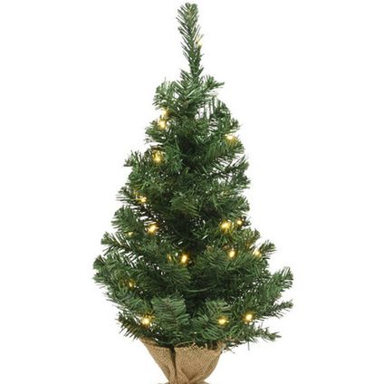 Everlands Kerstboom - kunst - mini - verlichting - 45 cm
