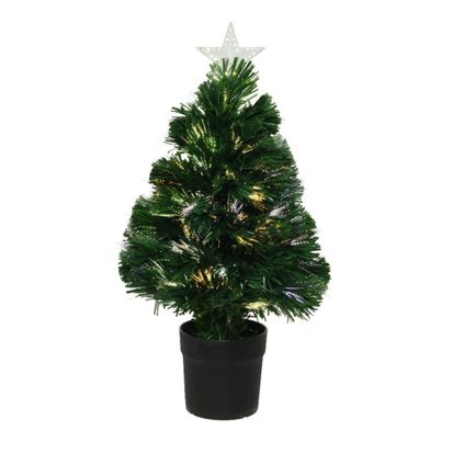 Everlands Kerstboom - kunststof - fiber optic - met licht - 60 cm