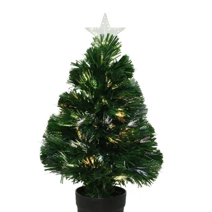 Everlands Kerstboom - kunststof - fiber optic - met licht - 60 cm 2