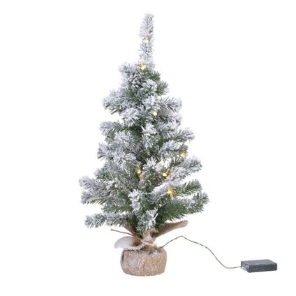 Everlands Kerstboom - met sneeuw en licht - mini - 45 cm