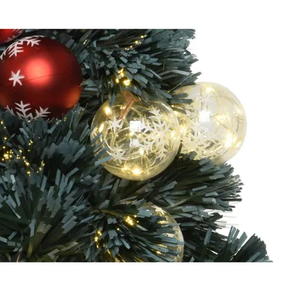 Everlands Kerstboom - fiber - met verlichting en kerstballen - 60 cm 2