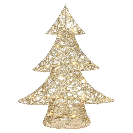 Countryfield Kerstfiguur verlicht - kerstboom - goud - H48 cm