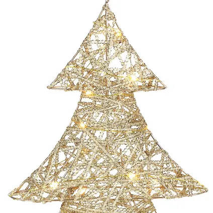Countryfield Kerstfiguur verlicht - kerstboom - goud - H48 cm 2