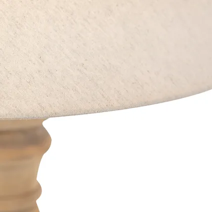 QAZQA Landelijke tafellamp met linnen kap beige 50 cm - Catnip 5