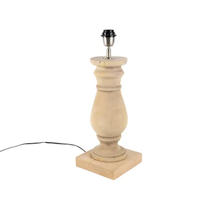 QAZQA Landelijke tafellamp met linnen kap beige 50 cm - Catnip 6