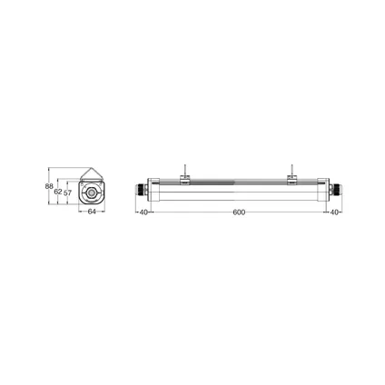 Noxion Réglette LED Étanche Ecowhite V3.0 20W 2600lm - 830-865 CCT | 60cm 5