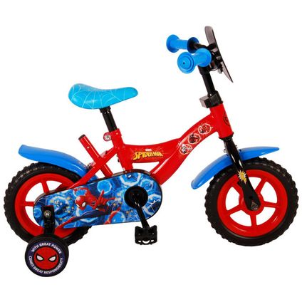 Spider -Man Children's Bike - Boys - 10 pouces - Rouge / Bleu - Trapper