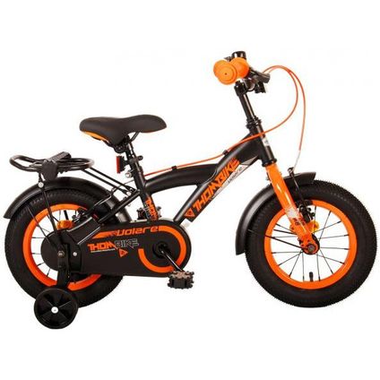 Volare Thombike Children's Bike - Boys - 12 pouces - Noir Orange - deux freins à main