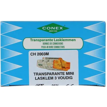 Conex Lasklem mini - 3 voudig 0.5-2.5mm2 - CH2003M - 50 stuks 2