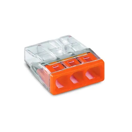 Connecteur de dérivation WAGO 3 voies 0,5-2,5mm2 - Orange - 10 pièces 2