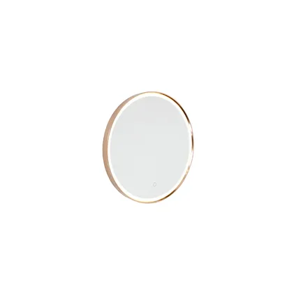 QAZQA Miroir de salle de bain cuivre 50 cm avec LED avec variateur tactile - Miral