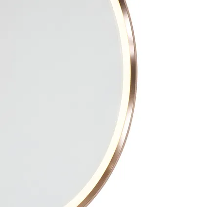QAZQA Miroir de salle de bain cuivre 50 cm avec LED avec variateur tactile - Miral 2