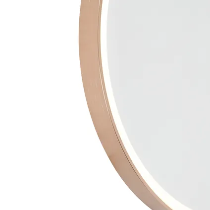 QAZQA Miroir de salle de bain cuivre 50 cm avec LED avec variateur tactile - Miral 5