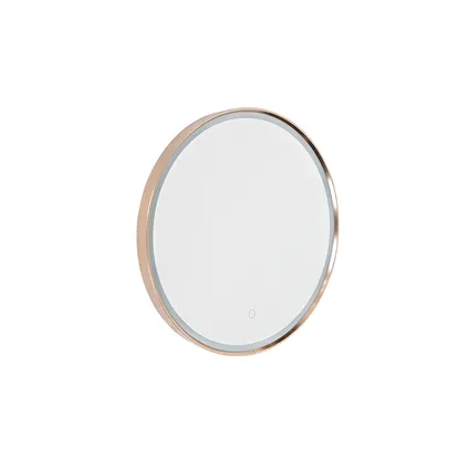 QAZQA Miroir de salle de bain cuivre 50 cm avec LED avec variateur tactile - Miral 8