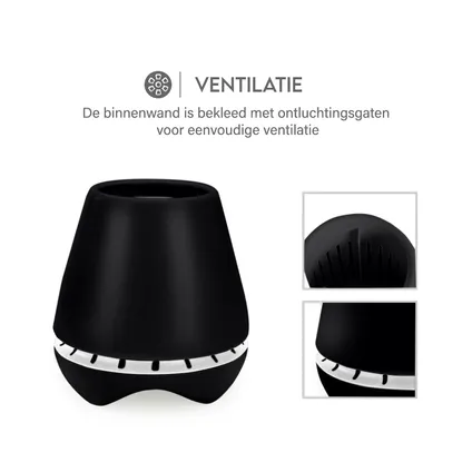 VDN Stainless brosse de toilette avec support - Autonome - Noir - Brosse de toilette en silicone 5