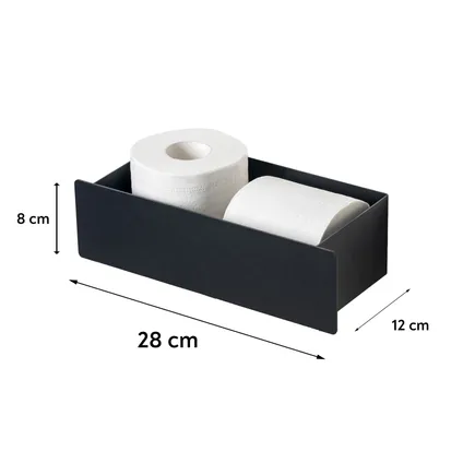 VDN Stainless porte-rouleau de papier toilette noir - Porte-rouleau de rechange - Acier inoxydable - Suspendu 4