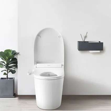 VDN Stainless wc rolhouder zwart - Toiletrolhouder - RVS - Hangend - wc papier houder - Met vakje 3