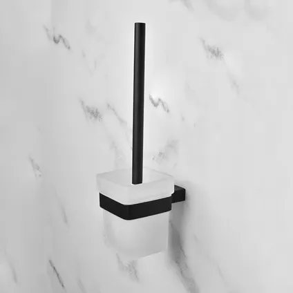 VDN Stainless Toiletborstel met houder - Toiletborstelhouder - Zwart - RVS - Hangend 2
