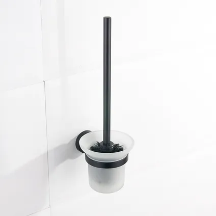 VDN Stainless Toiletborstel met houder - Toiletborstelhouder - Zwart - Hangend 2