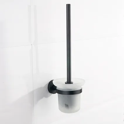 VDN Stainless Brosse WC avec support - Porte-brosse WC - Noir - Brosse WC avec support - Suspendu 3