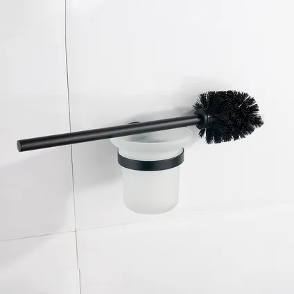 VDN Stainless Brosse WC avec support - Porte-brosse WC - Noir - Brosse WC avec support - Suspendu 5