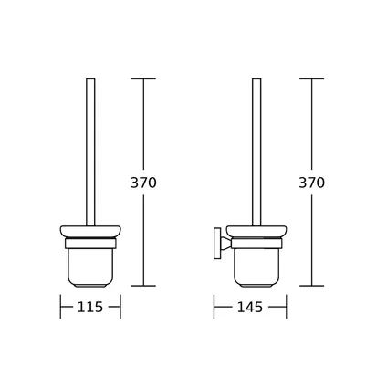 VDN Stainless Toiletborstel met houder - Toiletborstelhouder - Zwart - Hangend 7