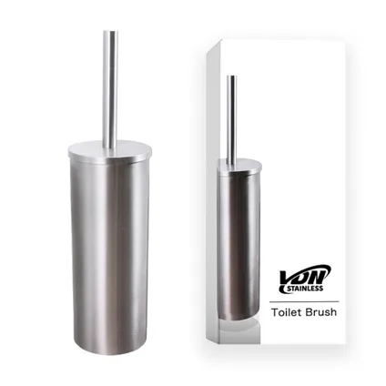 VDN Stainless Toiletborstel met houder - Toiletborstelhouder - Zilver - RVS - Vrijstaand 5