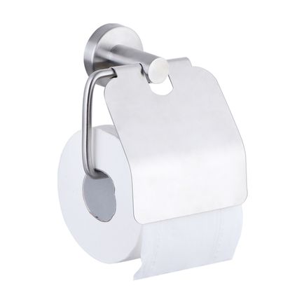 VDN Stainless Toiletrolhouder - WC Rolhouder - Toiletrolhouder met klep - RVS - Zilver