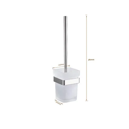 VDN Stainless Toiletborstel met houder - Toiletborstelhouder - Zilver - RVS - Hangend 6