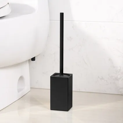 VDN Stainless Toiletborstel met houder - Toiletborstelhouder - Zwart - Vierkant - RVS - Vrijstaand 3